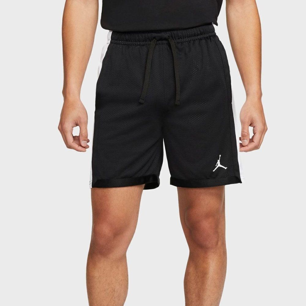 Nike Air Jordan Black Mesh Elastic Waist Athletic Basketball Shorts Size Medium